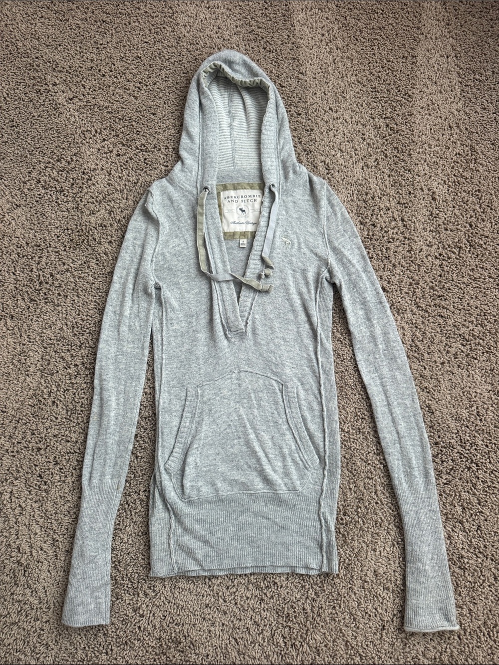 Abercrombie & Fitch Light Gray Hooded Cowl Pullover